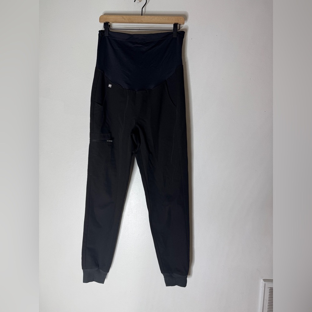figs scrubs black maternity pants Small